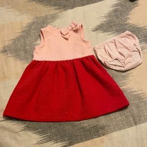 Janie & Jack Baby Pink & Red Heart Dress